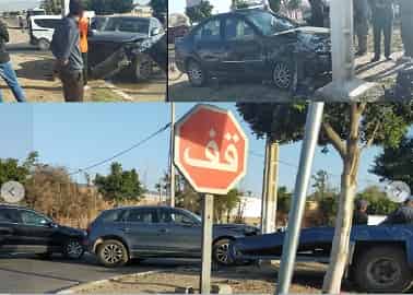أيت ملول : إصطدام بين سيارتين في حادثة سير خطيرة بحي اركانة
