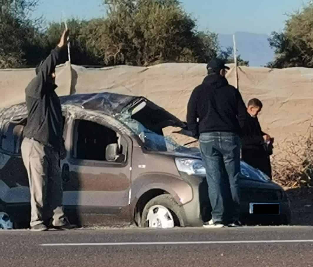 انقلاب سيارة بالطريق السريع أكادير تارودانت ووفاة سيدة على الفور