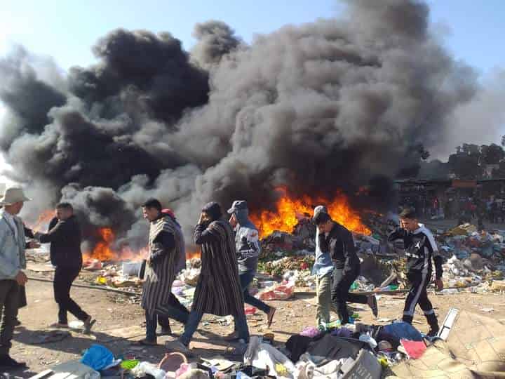 انزكان:حريق يلتهم محالا في سوق المتلاشيات ‬