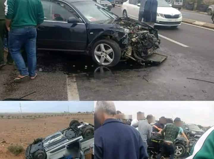 سيدي بيبي: جرحى ومعطوبون في حادث اصطدام مروع لسيارتين( صور)