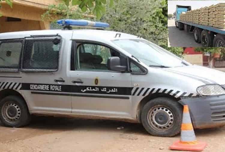 درك القليعة يوقف شاحنة محملة بالاسمنت المدعم