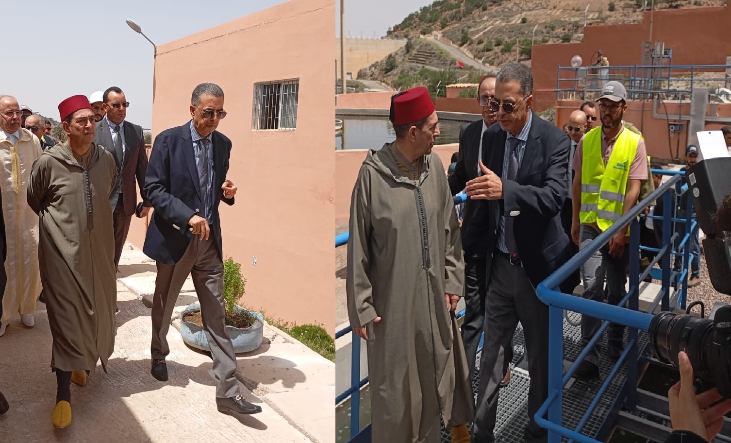 اشتوكة:الوالي أمزازي يزور محطة معالجة المياه المقامة على سد أهل سوس بجماعة أيت مزال