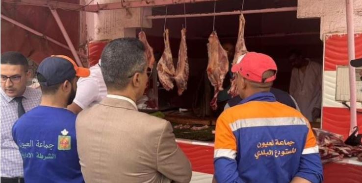 “ضبط كميات كبيرة من اللحوم الفاسدة بالعيون وإغلاق مجازر غير مرخصة
